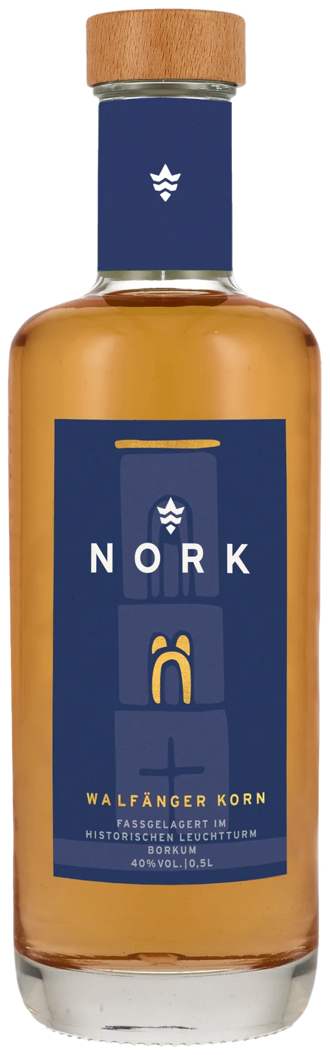 Walfänger-Korn von NORK, Borkum-Edition mit blauem Etikett